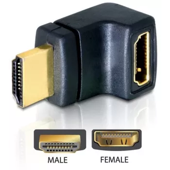 HDMI adaptér DeLOCK 65072 HDMI konektor samec na HDMI konektor samica, 90° nahor