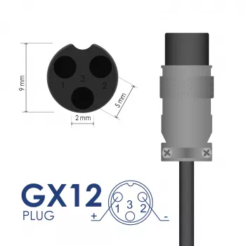 Akyga AK-EV-11 nabíjačka pre 36 V e-kolobežky, 42 V / 2 A 84 W, GX12 3-pol 9 mm, 1 m