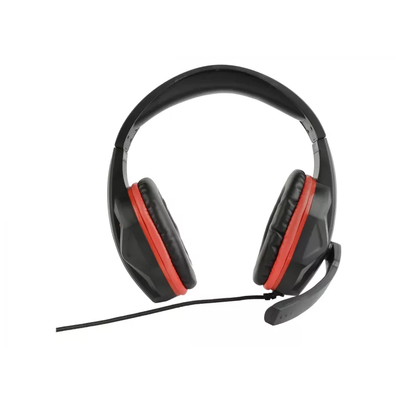 Káblový herný headset GEMBIRD GHS-03 — 20–20000 Hz, 2 m kábel, 250 g, čierna/červená