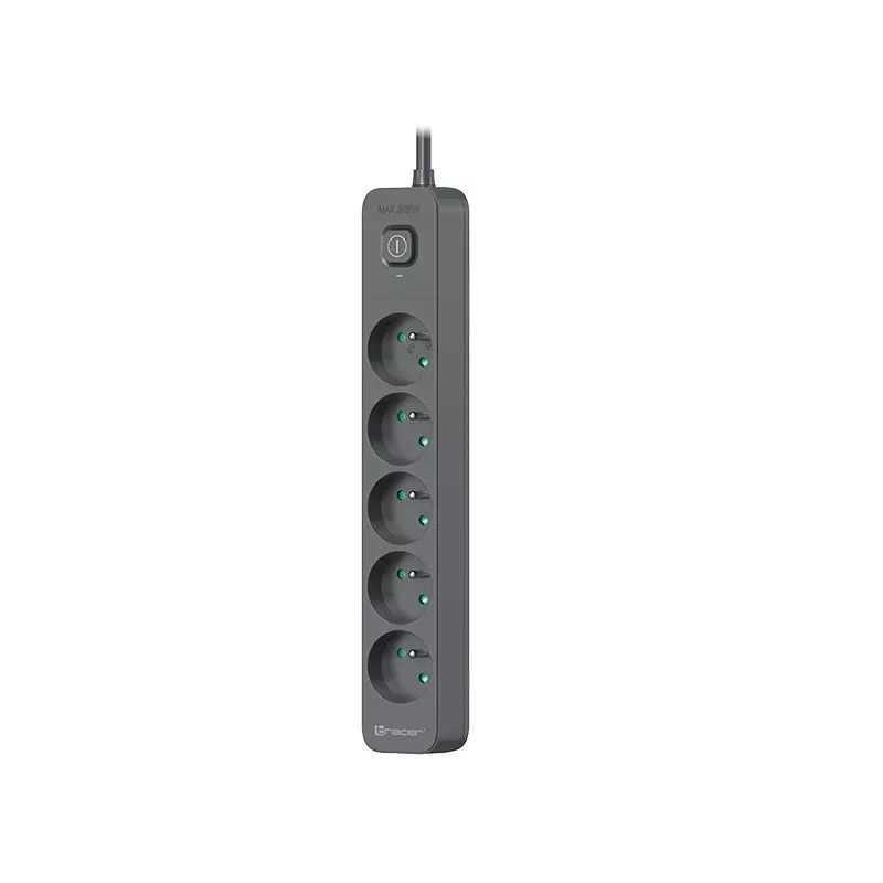 Power Line+ 5m Graphite prepäťová ochrana predlžovací kábel (5 zásuviek)