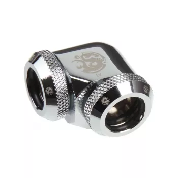 BitsPower Multi-Link adaptér 90° pre 2x 12mm AD — BP-E90DML, lesklé striebro