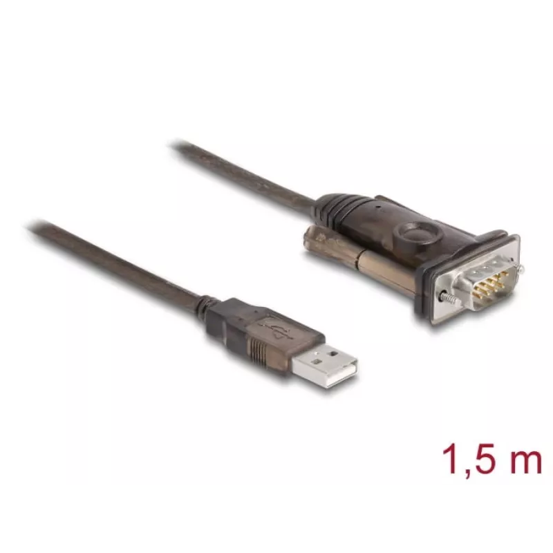 Adaptér USB 2.0 Type-A na sériový RS-232 D-Sub 9-pinový konektor samec DeLOCK 62646