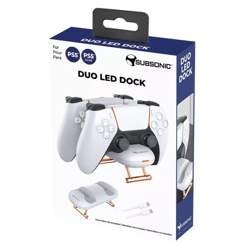 Nabíjacia stanica SUBSONIC SA5632 pre PS5 duálne nabíjanie s LED indikátormi