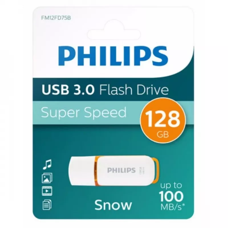 Philips FM12FD75B/00 USB pamäťový kľúč 128 GB USB Type-A 3.2 Gen 1 (3.1 Gen 1) oranžový, biely