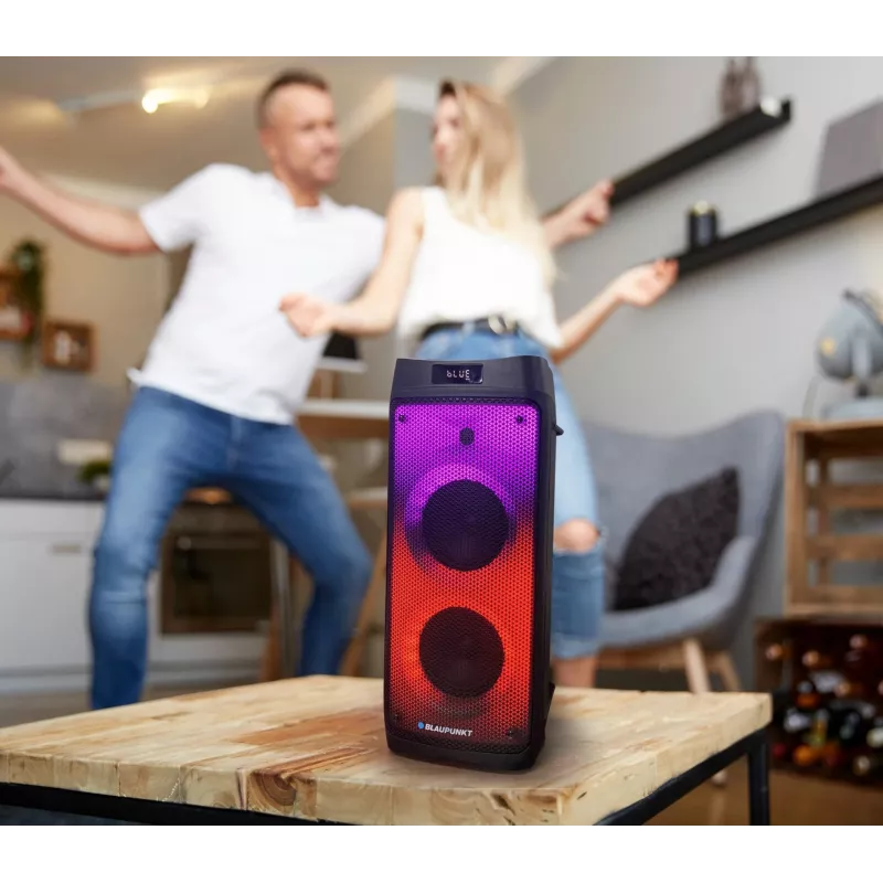 Systémové audio PLL FM USB/SD/BT 2x karaoke FULL LED PartyBox