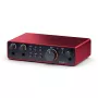 Audio rozhranie Focusrite Scarlett 2i2 4th Gen — 2-in/2-out USB-C, 24-bit/192 kHz, 69 dB predzosilňovač, desktop, čierna/červená
