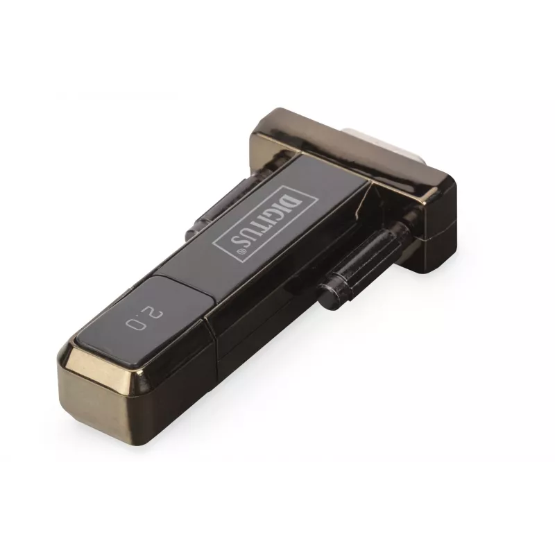DIGITUS USB 2.0 na sériový konvertor DSUB 9M vrátane USB-A kábel 80 cm FTDI chipset USB 2.0 na RS232 (FT232RL)