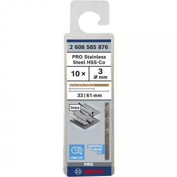 Vrták do kovu Bosch HSS-Co DIN 338 3 mm