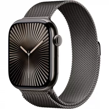 Apple Watch Series 10 GPS + Cellular 46mm puzdro Slate Titanium so Slate Milanese náramkom - M/L (MWYW3QF/A)
