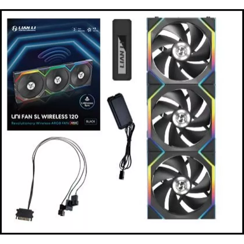 LIAN LI UNI FAN SL Wireless 120 ARGB čierna balenie 3 ks