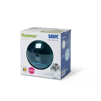 Behací balón Savic Runner Small 12 cm pre hlodavce, priehľadný polystyrén, 120 mm