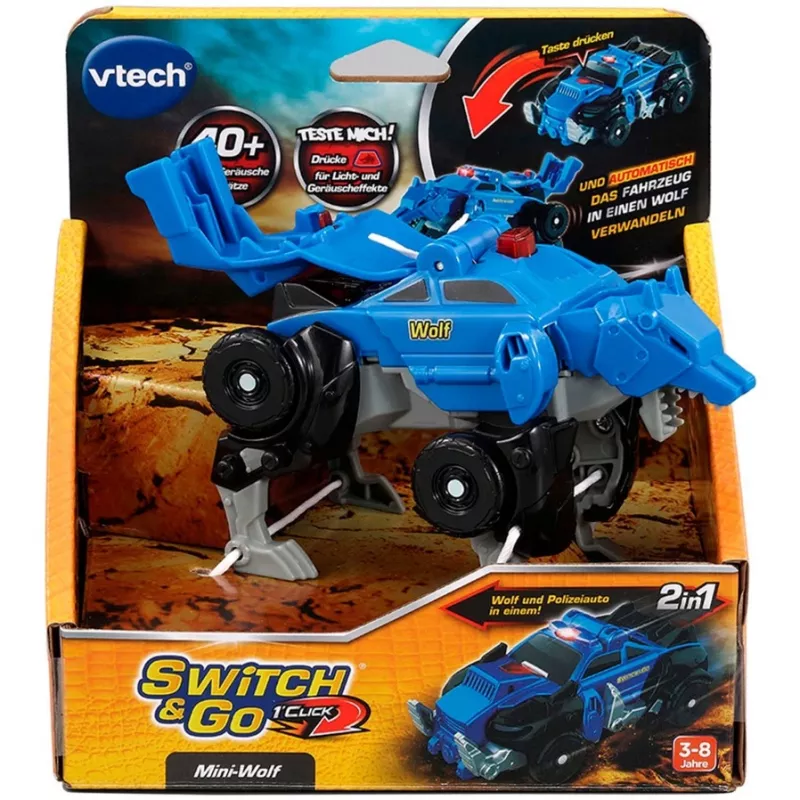 Switch & Go Dinos - OneClick mini vlk, hracia figúrka