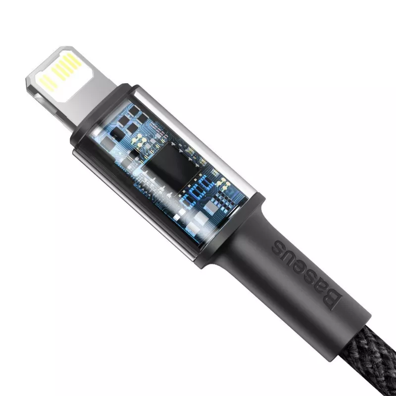 Baseus vysoko hustý pletený kábel Type-C na Lightning, PD, 20W, 1m (čierny)