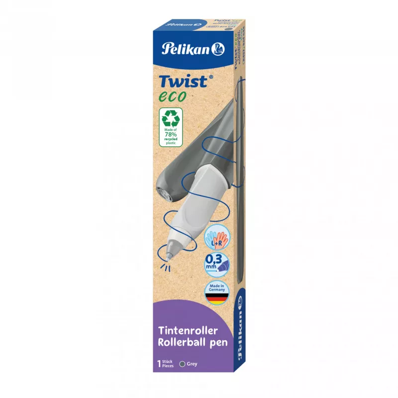 Guličkové pero Pelikan Twist eco modro-sivé – pohodlné, mäkké písanie