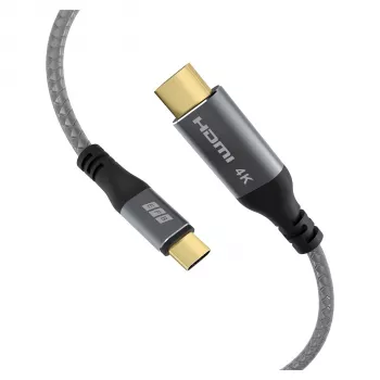 EFB Elektronik USB-C na HDMI kábel 4K30Hz sivý – kábel – digitálny/dáta (USB-HDMI-00001)