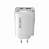 CANYON nabíjačka OnCharge 65RC s integrovaným USB-C káblom 65W, 1x PD, 1x QC, EU zástrčka, biela
