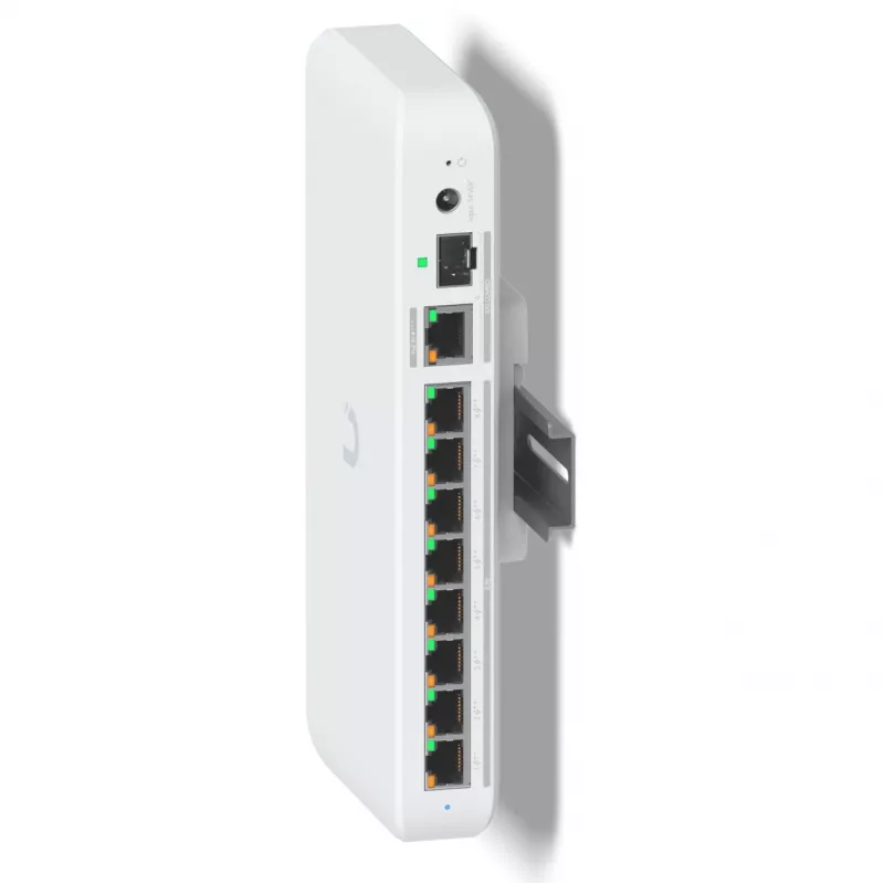 Držiak na DIN lištu Ubiquiti UACC-Switch-DIN pre switche UniFi Compact, biely