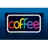 Neónová LED svetelná tabuľa ActiveJet AJE-NEON COFFEE, viacfarebná, USB 5V, povrchová montáž, rám z AS plastu