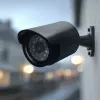 Atrapa rúrkovej kamery CEE IR1800 B, simulovaná bezpečnostná kamera s IR LED, čierna