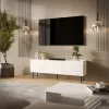 TV skrinka Cama LUCCA 3D 165×40×59 cm, biela, vrchná doska z drevotriesky