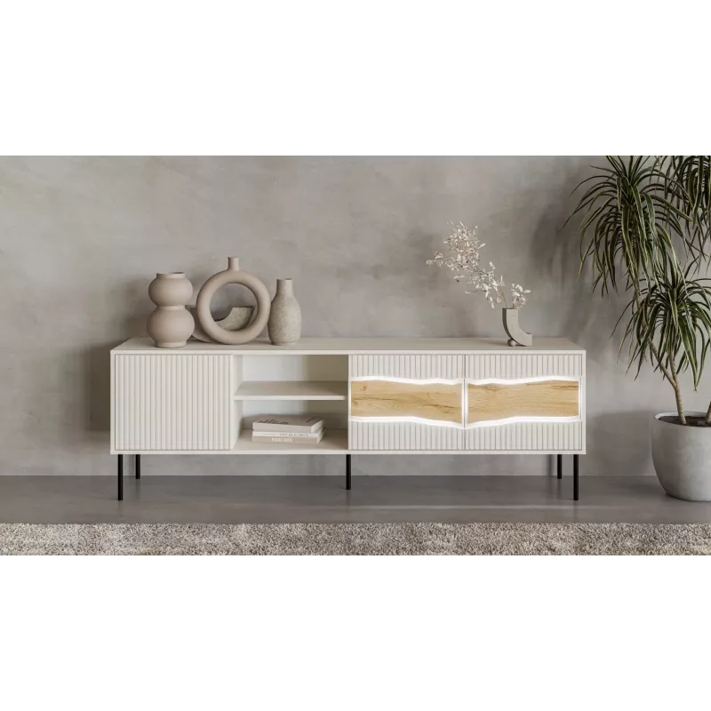 TV skrinka cama meble INSERTO 3D1W 190x40x62 cm cashmere s LED