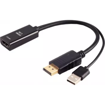 HDMI (konektor samica) na DisplayPort (konektor samec) adaptér ShiverPeaks 4K 60Hz 20 cm