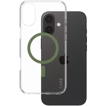 PanzerGlass CARE Urban Combat transparentné puzdro so zeleným MagSafe iPhone 16 Plus