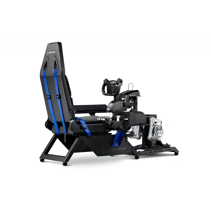 Kokpit leteckého simulátora Next Level Racing Boeing Commercial Edition, modré akcenty