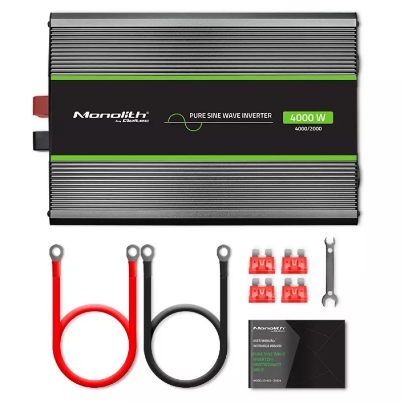 Qoltec Monolith napájací adaptér/menič auto 4000 W čierny