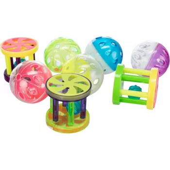 Lopta pre mačky Trixie Ball Trixie Ball and Roll, plast, zvonček, viacfarebná, Ø 4,5 cm, 1 kus