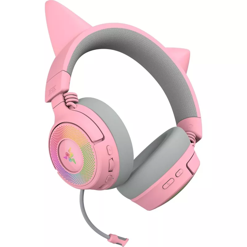 Razer Kraken Kitty V3 Pro - Quartz headset káblový & bezdrôtový s čelenkou herný USB Type-A Bluetooth ružový