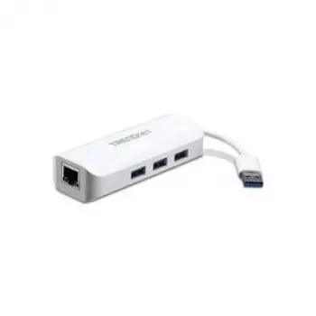 TRENDnet TU3-ETGH3 adaptér USB 3.0 na Gigabit Ethernet s 3-portovým USB hubom