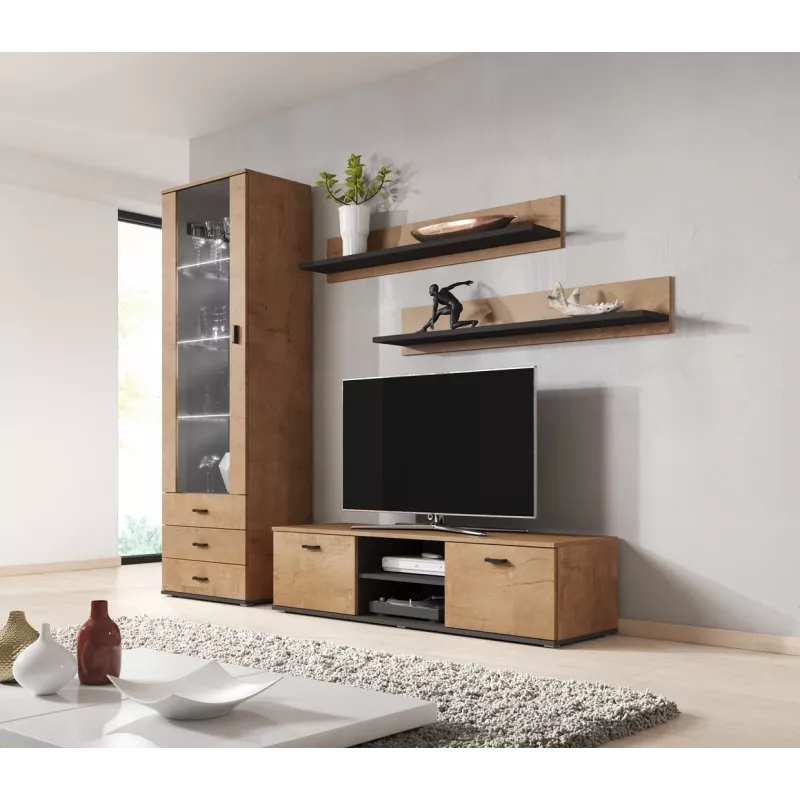 Cama Meble SOHO 140 TV stolík, dub Lefkas/čierna