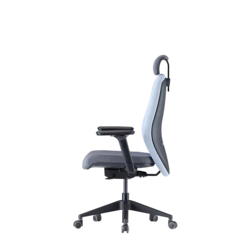 Up Up Athene ergonomická kancelárska stolička čierna, sivá + modrá látka