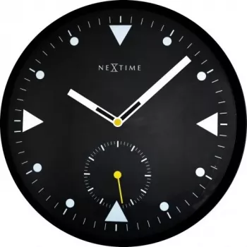 Nástenné hodiny NeXtime 3049 Serious Black, Ø32 cm, čierna