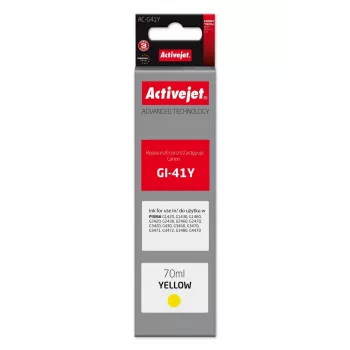 Náplň do atramentovej tlačiarne ActiveJet AC-G41Y pre tlačiarne Canon, náhrada za Canon GI-41Y, 70 ml, žltá, na báze farbiva