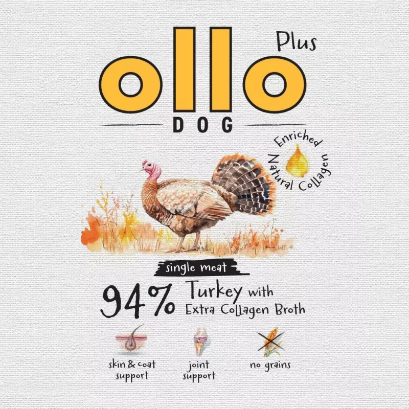 Ollo Plus kolagén morčacie 400g konzerva pre psov