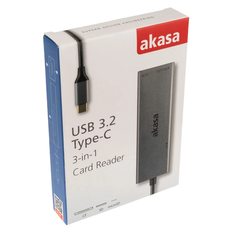 Akasa AK-CR-09BK čítačka kariet 3v1 USB 3.2 Gen1 Type-C