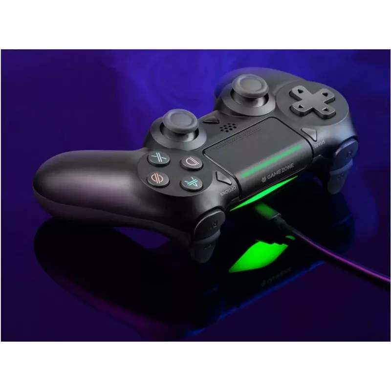 Káblový gamepad TRACER SHOGUN PRO čierny — 16 tlačidiel, analógový/digitálny, 1,5 m kábel, vibrácie, PC/PS4/PS3
