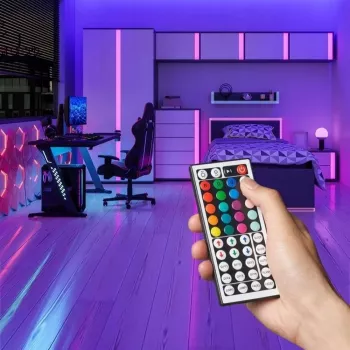 LED svetelná lišta Vention PAEWH 2 m, USB napájanie 5 V, RGB s IR diaľkovým ovládačom, montáž s obojstrannou lepiacou páskou