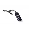 VAKOSS USB hub TC-234UX — 4-portový USB 2.0 hub, DC napájanie (5 V, 1 A), čierny
