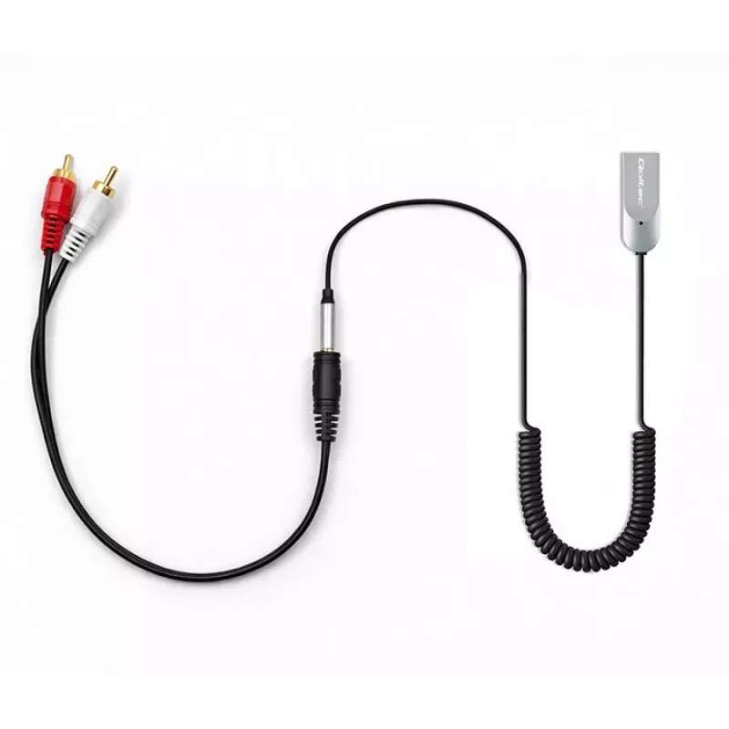 Bezdrôtový audio prijímač adaptér QOLTEC HiFi BT6.0 2xRC – Bluetooth audio prijímač pre reproduktory a autorádio
