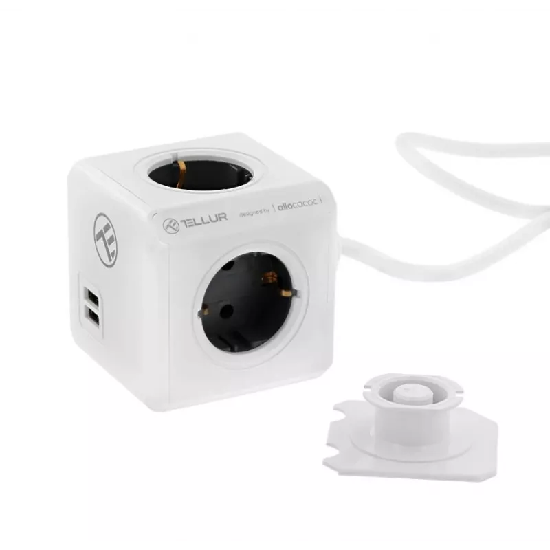 Predlžovacia zásuvka Tellur Power Cube Extended 4 zásuvky 2 USB porty