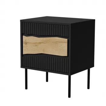 Nočný stolík Cama INSERTO, 2 ks, 50x40x61,5 cm, čierny + LED