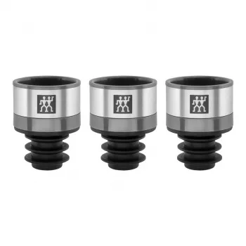 Pumpa na konzerváciu vína ZWILLING FRESH & SAVE – hlava pumpy pre vákuové zátky, sivá, Ø 3 cm, výška 40 mm, sada s 3 kusmi