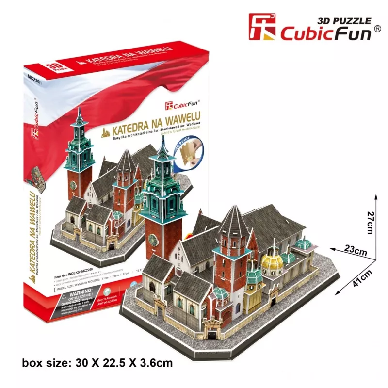 3D puzzle cubicfun Wawelská katedrála – 101 dielov, stavebnica