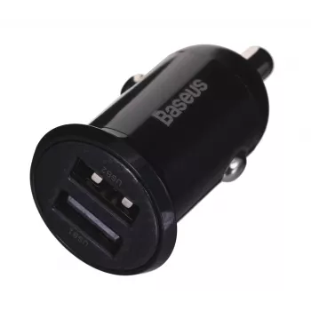 Auto nabíjačka Baseus Gain Pro univerzálna čierna – 2× USB 2.0, 2,4 A na port, vstup 12–24 V, výstup 5 V