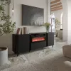 Komoda Cama Meble Volare 200 x 39 x 75 cm, čierna, drevotrieska, rám 16 mm