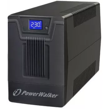 Neprerušiteľný zdroj napájania PowerWalker VI 800 SCL FR — Line-Interactive UPS 0,8 kVA (480 W), 2 zásuvky Type E, USB, RJ-45/RJ-11, 12V 9Ah batéria, Tower, čierna