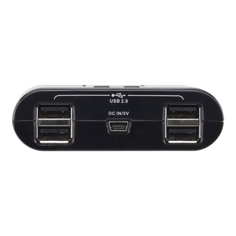 USB 2.0 2-port zariadenie na zdieľanie periférií ATEN US224AT — USB Type-A, 1,8 m kábel, čierna